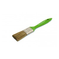 Кисть флейцевая 30мм, коричневая смешанная щетина, пластиковая зеленая ручка