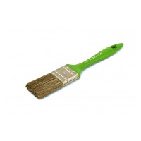 Кисть флейцевая 40мм, коричневая смешанная щетина, пластиковая зеленая ручка