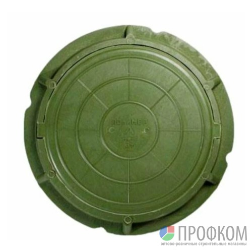 Люк канализ. полимерный 15 кН круглый зеленый (758х60 мм)